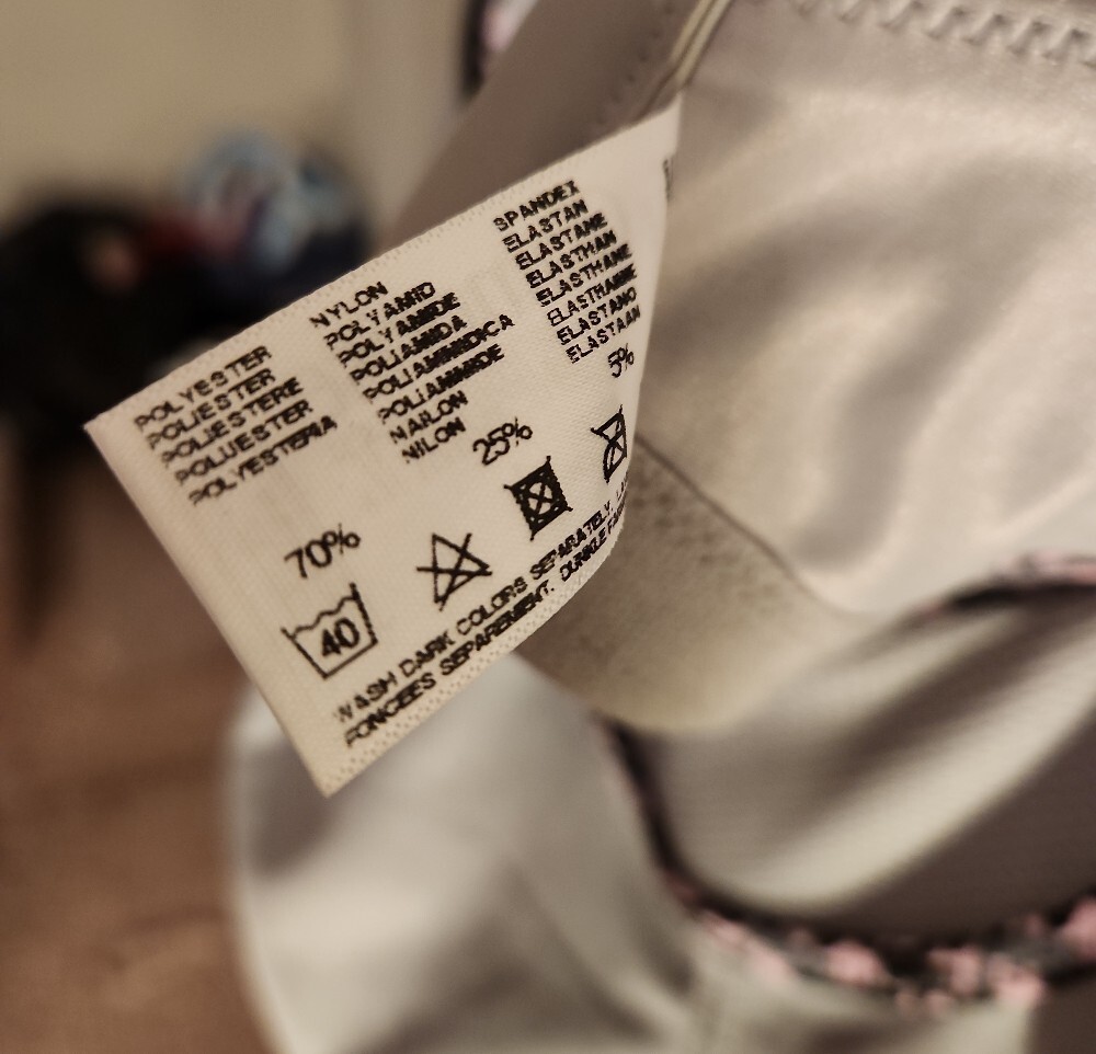 Glamorise Gray Sports Bra with Pink Camo Trim - Picture 5 of 5